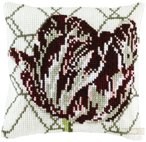 [PA4041#290] Kit coussin point de croix 40x40cm, Tulipe abstract