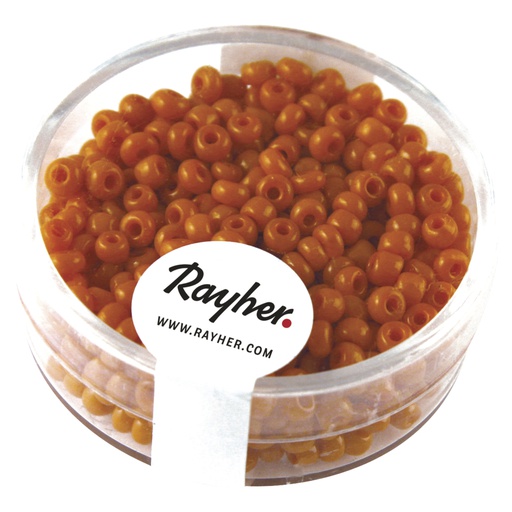 [R14056#34] Rocailles, 2,6 mm ø, opaques, orange, boîte 17 g