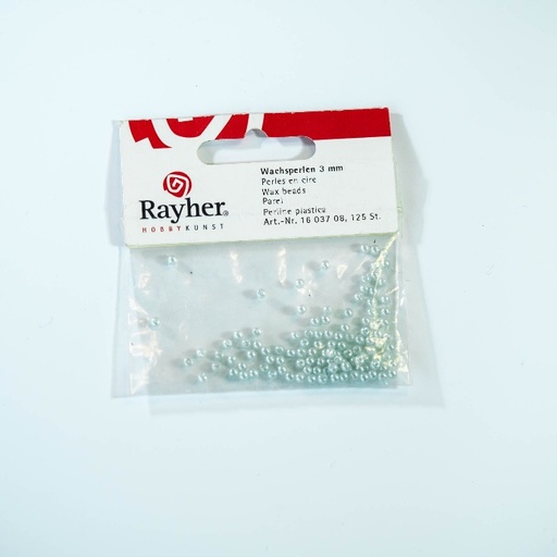 [R1603708] Perles en cire, 3mm ø, bleu clair, 125 pièces, sct.