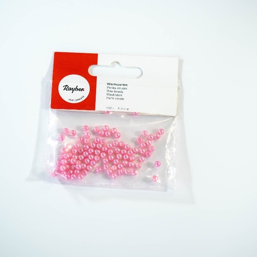 [R1603833] Perles en cire, 4mm ø, rose foncé, 100 pièces, sct.