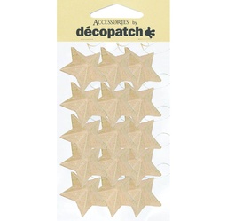 [DE-AC#355] Décopatch AC figuur  Kerstmis - 15 sterren met koordje. - Kraft