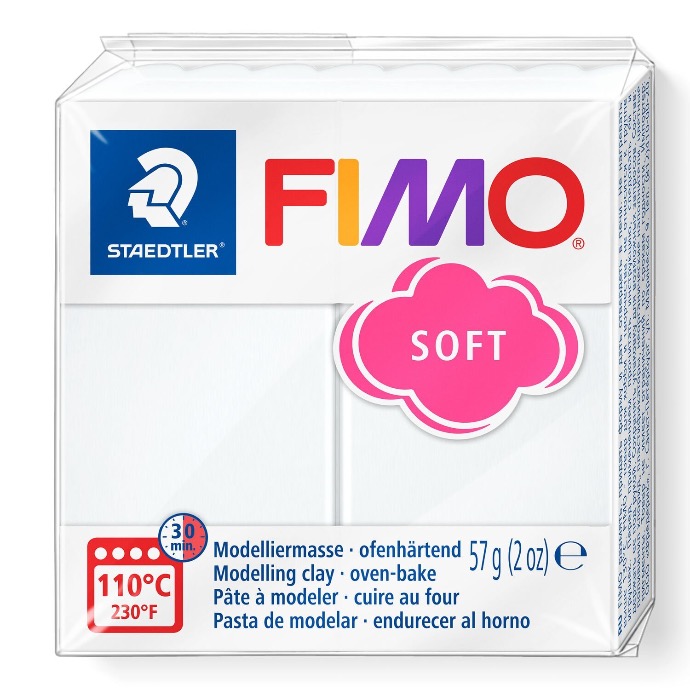 [S8020S#00] Fimo soft boetseerklei, 57gr - wit 
