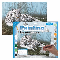 [RB-PJL22] Painting by Numbers 286x390mm, White Tigers In The