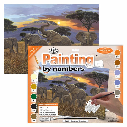 [RB-PJL#21] Painting by Numbers 286x390mm, Sunset On Kilimanjar