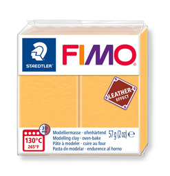 [S8010#109] Fimo leather-effect 57 g saffraan geel