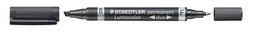 [S348B9] Staedtler Lumocolor®, permanent marker, duo (F/M) beitelpunt zwart, 10 stuks