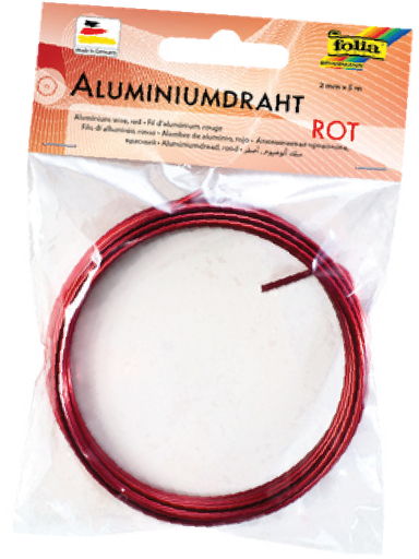 [FOL796#20] Fil aluminium, 2mmx5m, rouge