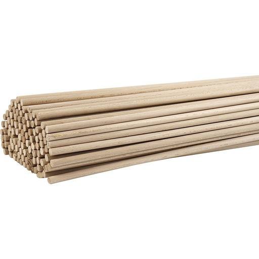 [CR109100] Bâtons en bois, L: 60 cm, d: 6 mm, 10 pièces