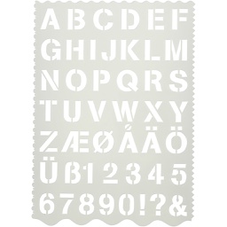 [CR11708] Sjabloon letters en cijfers - H: 25 mm, 21x29 cm