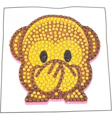 [CAMK#25] Crystal Art sticker 9x9 cm - Diamond painting - Monkey