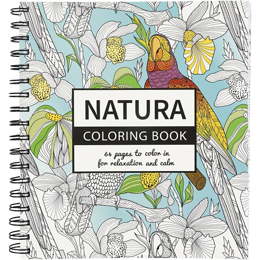 [CR19262] Kleurboek Natura, afm 19,5x23 cm - 64 in te kleuren prenten