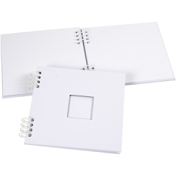 [CR20445] Spiraal gebonden Scrapbook, wit, afm 20x20 cm, 250 gr, 1 stuk