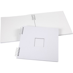 [CR20447] Spiraal gebonden Scrapbook, wit, afm 30,5x30,5 cm, 250 gr, 1 stuk