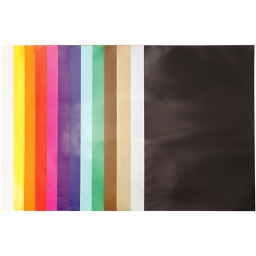 [CR20468] Glanspapier, diverse kleuren, 32x48 cm, 80 gr, 100 vel/ 1 doos
