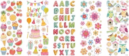 [FOL19290] Brilliant stickers ALL-YEAR-ROUND ASSORTMENT, appx.10x23cm, 5 sheets, assorted designs