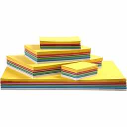 [CR21430] Lente karton, diverse kleuren, A2,A3,A4,A5,A6, 180 gr, 1800 div vellen/ 1 doos