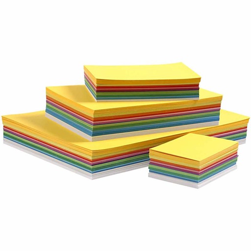 [CR21431] Papier cartonné printemps, A3,A4,A5,A6, 180 gr, couleurs assorties, 1500 flles ass./ 1 Pq.