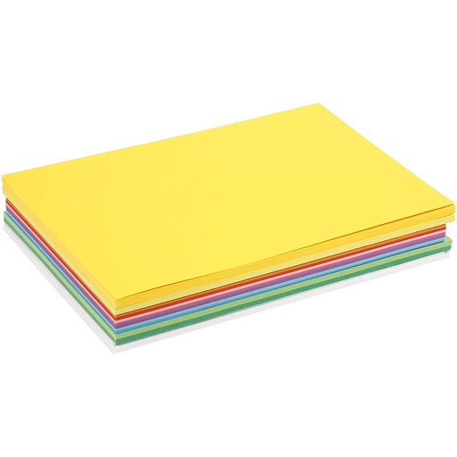[CR21434] Lente karton, diverse kleuren, A4, 210x297 mm, 180 gr, 300 div vellen/ 1 doos