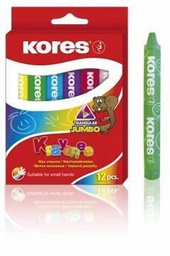 [KO33141] Waskleurstiften Kores, extra soft, kleurass. 12 stuks