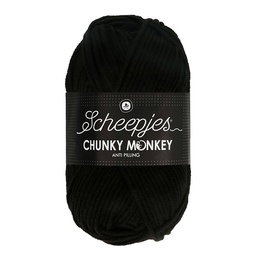 [CHU500#1002] Scheepjes Chunky Monkey 5x100g - 1002 Black (100% Acryl)