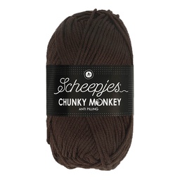 [CHU500#1004] Scheepjeswol "Chunky Monkey", 5x100g, 100% Acryl, naald 5.0, kleur 1004 Chocolate