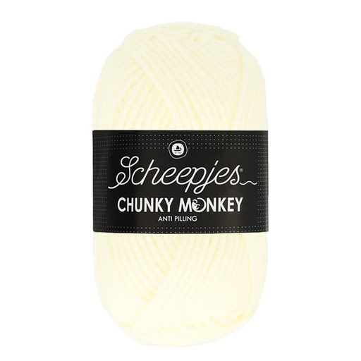 [CHU500#1005] Scheepjeswol "Chunky Monkey", 5x100g, 100% Acryl, naald 5.0, kleur 1005 Cream