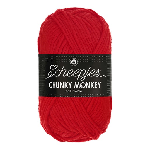 [CHU500#1010] Scheepjeswol "Chunky Monkey", 5x100g, 100% Acryl, naald 5.0, kleur 1010 Scarlet