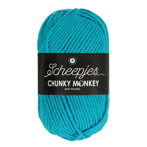[CHU500#1068] Scheepjeswol "Chunky Monkey", 5x100g, 100% Acryl, naald 5.0, kleur 1068 Turquoise