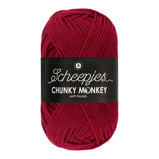 [CHU500#1123] Scheepjeswol "Chunky Monkey", 5x100g, 100% Acryl, naald 5.0, kleur 1123 Garnet