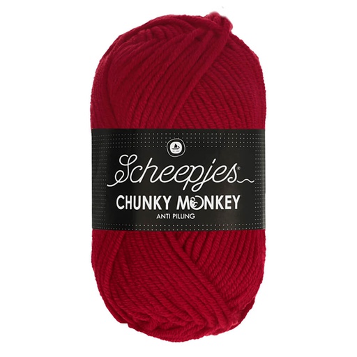 [CHU500#1246] Scheepjeswol "Chunky Monkey", 5x100g, 100% Acryl, naald 5.0, kleur 1246 Cardinal