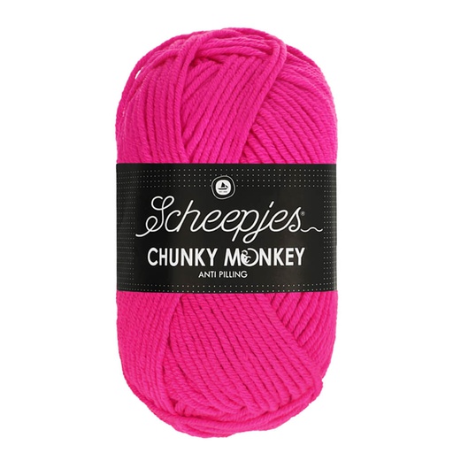 [CHU500#1257] Scheepjeswol "Chunky Monkey", 5x100g, 100% Acryl, naald 5.0, kleur 1257 Hot