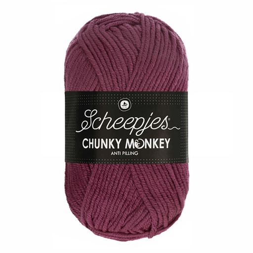 [CHU500#1828] Scheepjeswol "Chunky Monkey", 5x100g, 100% Acryl, naald 5.0, kleur 1828 Grape