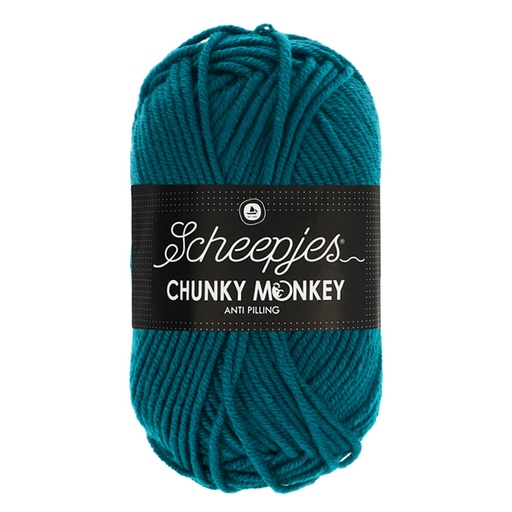 [CHU500#1829] Scheepjeswol "Chunky Monkey", 5x100g, 100% Acryl, naald 5.0, kleur 1829 Teal