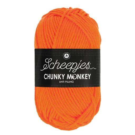 [CHU500#2002] Scheepjeswol "Chunky Monkey", 5x100g, 100% Acryl, naald 5.0, kleur 2002 Orange