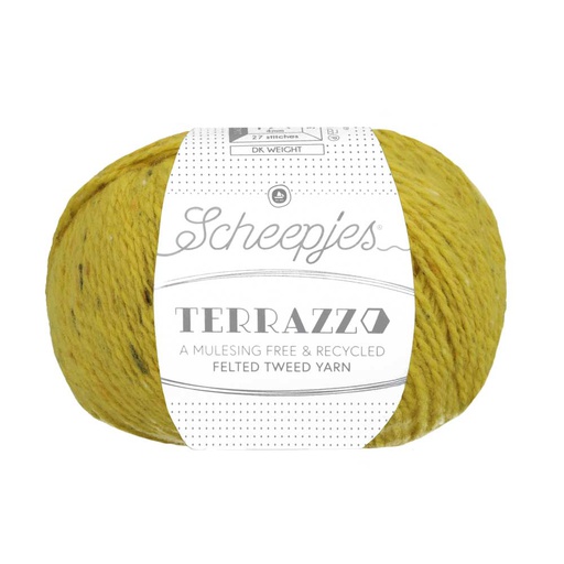 [TER250#702] Scheepjeswol "Terrazzo", 5x50g, 70% wol/30% viscose/gerecycleerd, naald 4.0, kleur 702 Limone