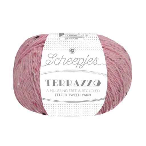[TER250#723] Scheepjeswol "Terrazzo", 5x50g, 70% wol/30% viscose/gerecycleerd, naald 4.0, kleur 723 Rosa