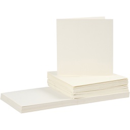 [CR23119] Kaarten en enveloppen, off-white, afmeting kaart 15x15 cm, afmeting envelop 16x16 cm, 50 set/ 1 doos