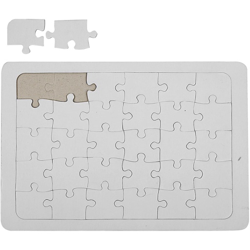 [CR233460] Puzzles à décorer, dim. 21x30 cm, blanc, 1 pièce