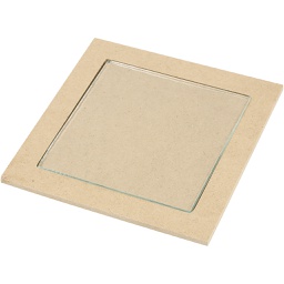 [CR23607] Onderzetter met glazen plaat, afm 15x15x0,5 cm, 6 stuk/ 1 doos
