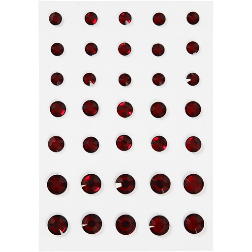 [CR24384] Pierres de Strass Cônes ronds, rouge dim:6+8+10mm, 35 pc