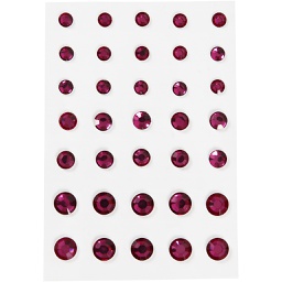 [CR24385] Strasstenen, roze, afm 6+8+10 mm, 35 stuks