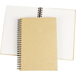 [CR265540] Spiraal gebonden notitieboek, bruin, A5, 60 gr, 1 stuk