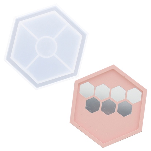 [UC106#0006] Moule en silicone dessous de verre 11,5cm x 10cm extra solide - Hexagon