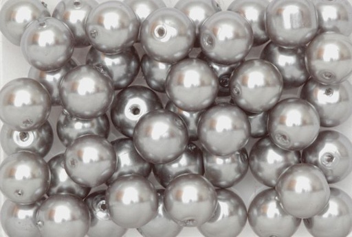 [P12#598] Perles de Cire , 8mm, 200gr, Gris