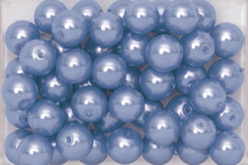 [P12#602] Perles de Cire , 8mm, 200gr, Bleu clair