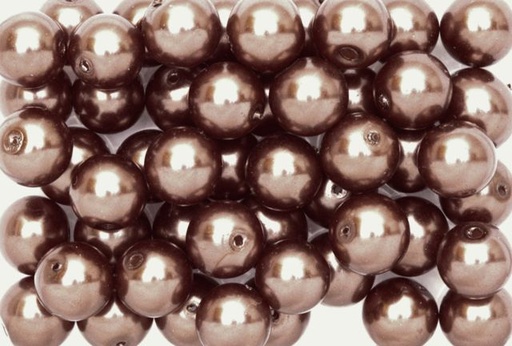 [P12#636] Perles de Cire , 10mm, 200gr, Brun