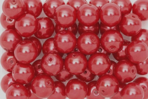 [P12#610] Perles de Cire , 8mm, 200gr, Rouge foncé