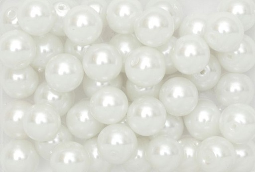 [P12#622] Perles de Cire , 10mm, 200gr, Blanc