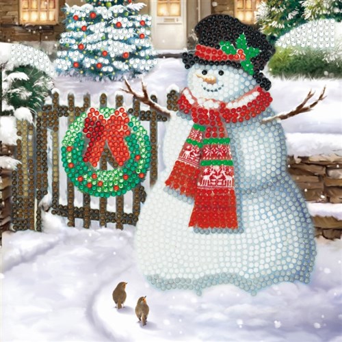 [CCK18#XM140] Crystal Card Kit ® Smiling Snowman (18x18cm/partial)