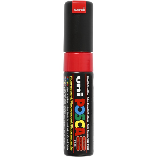 [CR278740] Posca Marker, fluo red, afm PC-8K, lijndikte 8 mm, breed, 1 stuk
